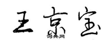 曾慶福王京寶行書個性簽名怎么寫
