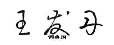 駱恆光王發丹草書個性簽名怎么寫