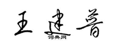 梁錦英王建普草書個性簽名怎么寫