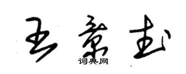 朱錫榮王景武草書個性簽名怎么寫