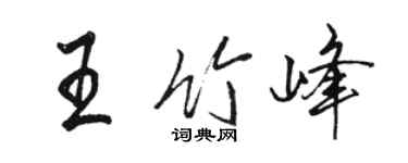 駱恆光王竹峰行書個性簽名怎么寫
