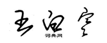 朱錫榮王白寒草書個性簽名怎么寫