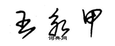 朱錫榮王永甲草書個性簽名怎么寫