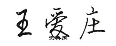 駱恆光王愛莊行書個性簽名怎么寫