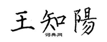 何伯昌王知陽楷書個性簽名怎么寫
