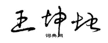 曾慶福王坤地草書個性簽名怎么寫