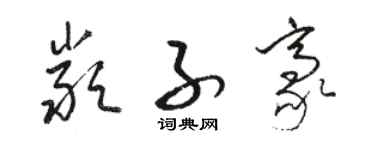 駱恆光嚴子豪草書個性簽名怎么寫