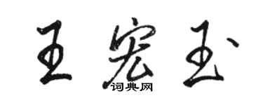 駱恆光王宏玉行書個性簽名怎么寫