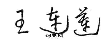 駱恆光王連蓮草書個性簽名怎么寫