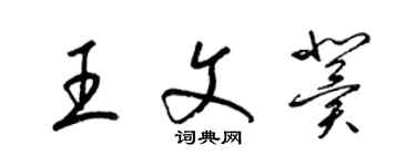 梁錦英王文冀草書個性簽名怎么寫