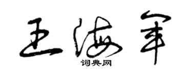 曾慶福王海軍草書個性簽名怎么寫