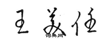 駱恆光王美任草書個性簽名怎么寫