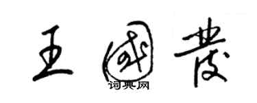 梁錦英王國發草書個性簽名怎么寫