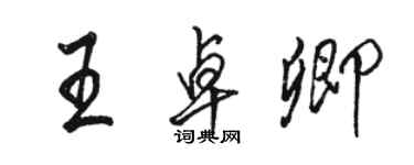 駱恆光王卓卿行書個性簽名怎么寫