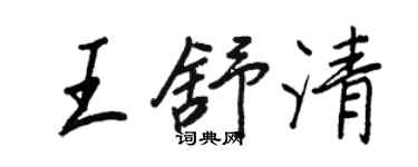 王正良王舒清行書個性簽名怎么寫