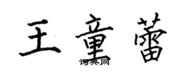 何伯昌王童蕾楷書個性簽名怎么寫