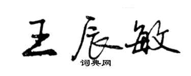 曾慶福王辰敏行書個性簽名怎么寫