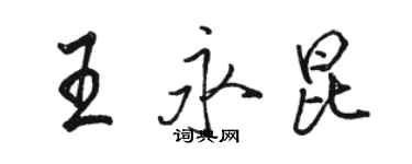 駱恆光王永昆行書個性簽名怎么寫