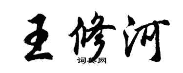 胡問遂王修河行書個性簽名怎么寫