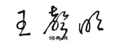 駱恆光王聲明草書個性簽名怎么寫