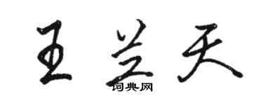 駱恆光王蘭天行書個性簽名怎么寫