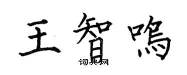 何伯昌王智鳴楷書個性簽名怎么寫
