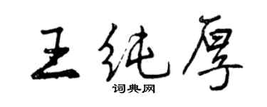 曾慶福王純厚行書個性簽名怎么寫