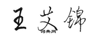 駱恆光王艾錦行書個性簽名怎么寫