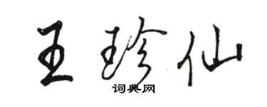 駱恆光王珍仙行書個性簽名怎么寫