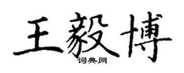 丁謙王毅博楷書個性簽名怎么寫