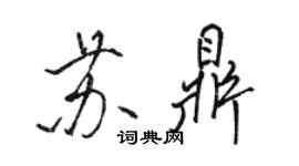 駱恆光蘇鼎行書個性簽名怎么寫