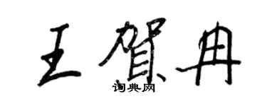 王正良王賀冉行書個性簽名怎么寫