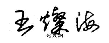 朱錫榮王燦海草書個性簽名怎么寫