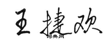 駱恆光王捷歡行書個性簽名怎么寫