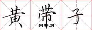 田英章黃帶子楷書怎么寫