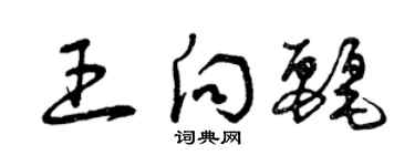 曾慶福王向麗草書個性簽名怎么寫