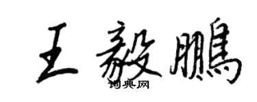王正良王毅鵬行書個性簽名怎么寫