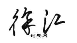 駱恆光徐江草書個性簽名怎么寫