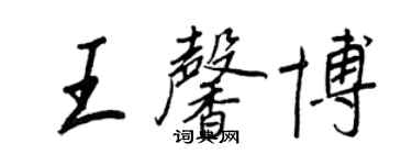 王正良王馨博行書個性簽名怎么寫