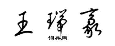 梁錦英王瑞豪草書個性簽名怎么寫