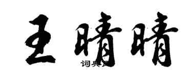 胡問遂王晴晴行書個性簽名怎么寫