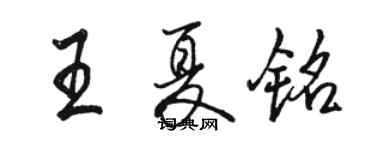 駱恆光王夏銘行書個性簽名怎么寫