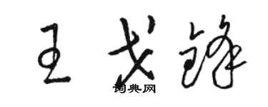 駱恆光王戈鋒草書個性簽名怎么寫