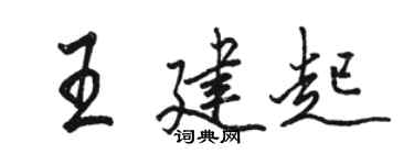 駱恆光王建起行書個性簽名怎么寫