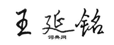 駱恆光王延銘行書個性簽名怎么寫