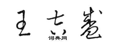 駱恆光王吉盛草書個性簽名怎么寫