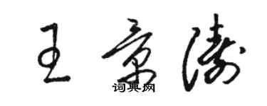 駱恆光王景濤草書個性簽名怎么寫