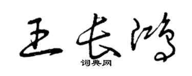 曾慶福王長鴻草書個性簽名怎么寫