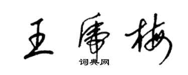 梁錦英王虎梅草書個性簽名怎么寫