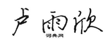 駱恆光盧雨欣行書個性簽名怎么寫